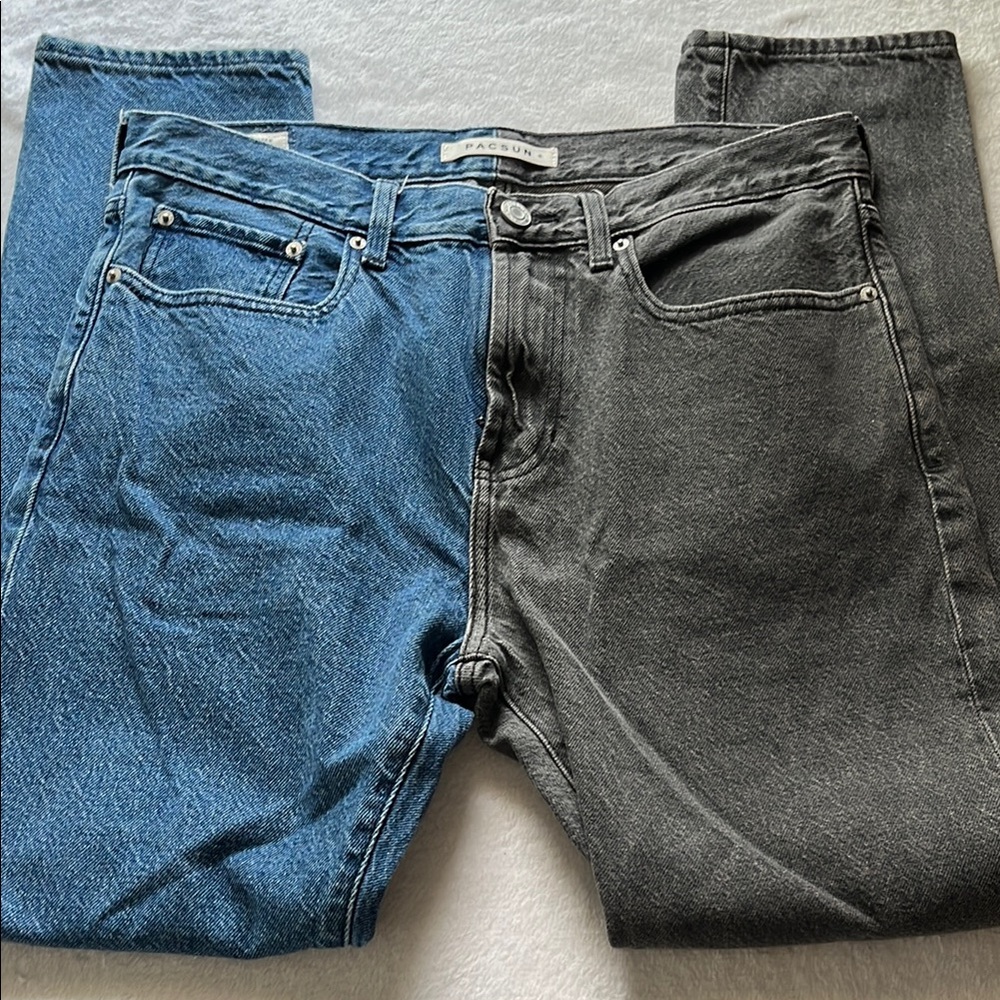 PacSun Blue and Gray Straight Jeans Classic Style